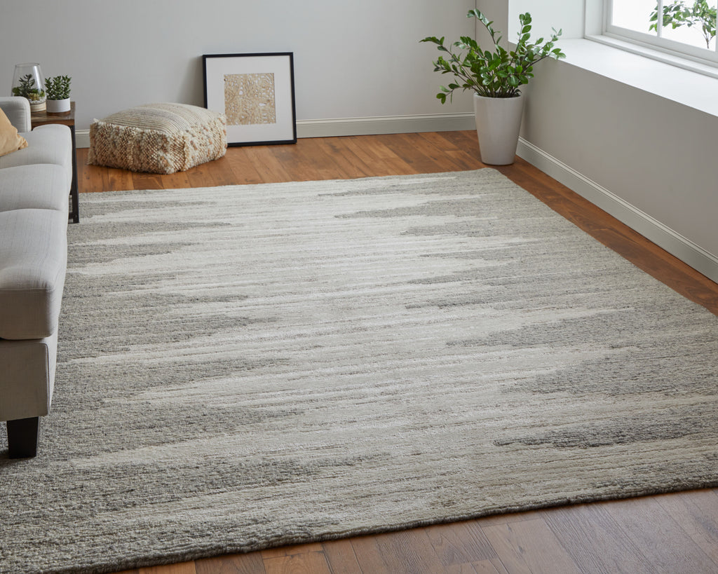 Navaro Modern Gradient Ombre Ivory Tan Area Rug (7'9" x 9'9")