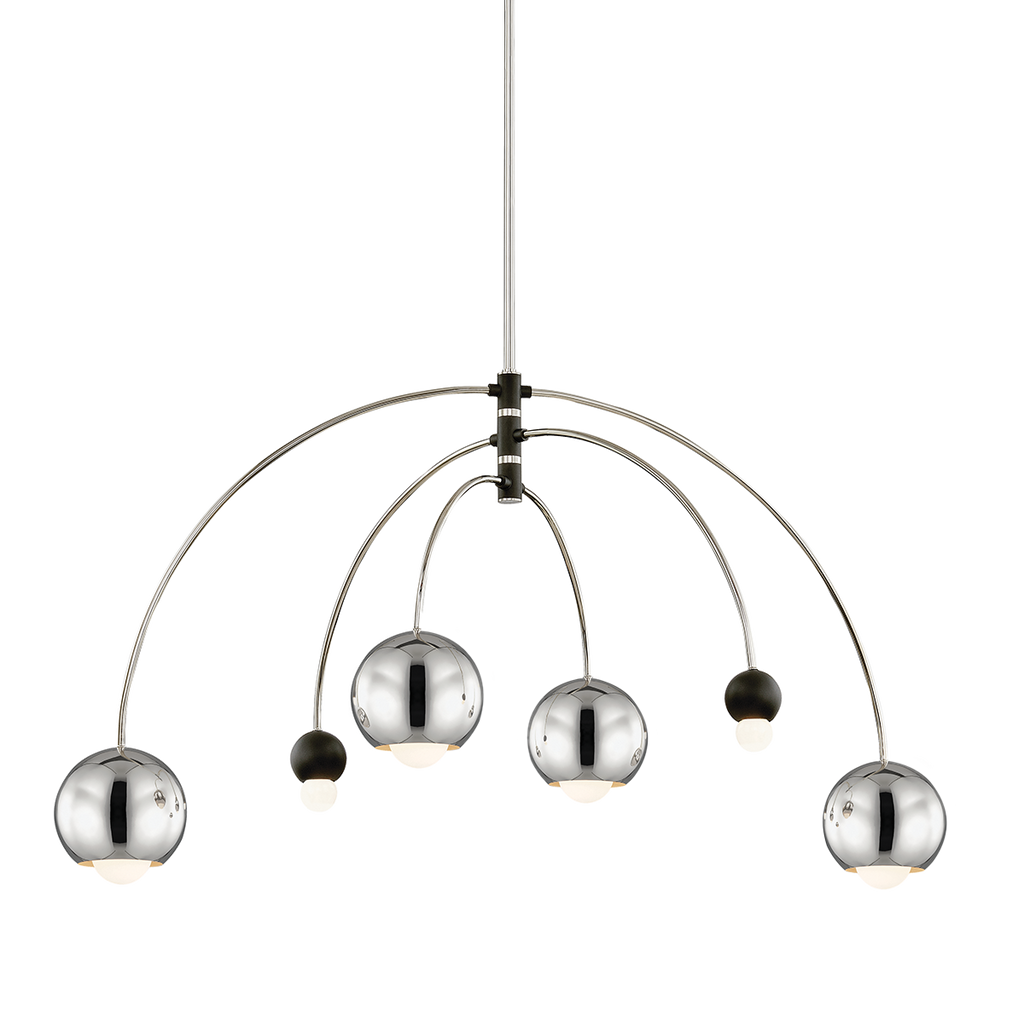 Willow Chandelier 28" - Polished Nickel/Dusk Black