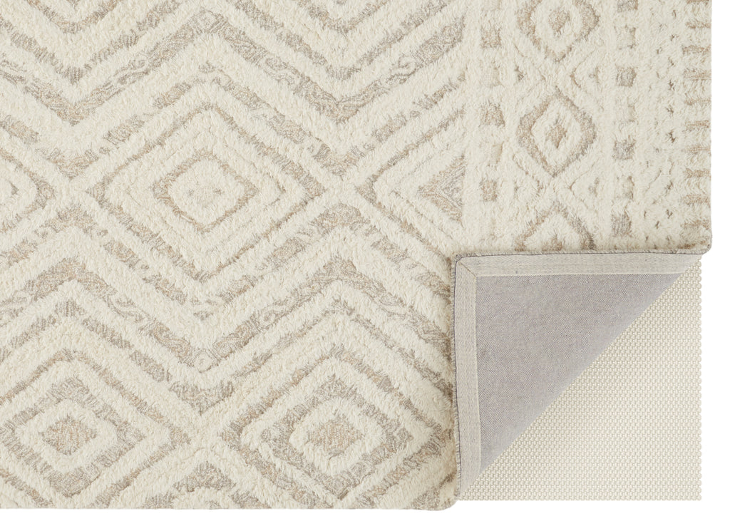 Anica Transitional Diamond Ivory Tan Area Rug (8' x 10')