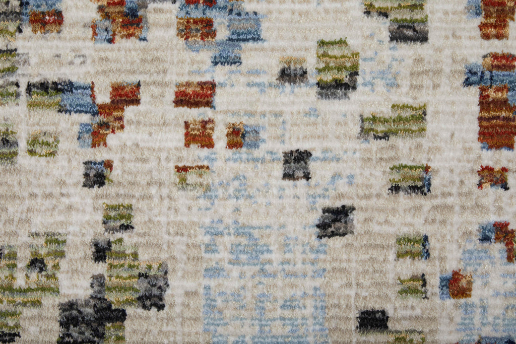 Sonora Modern Abstract Ivory Green Blue Area Rug (2' x 3')