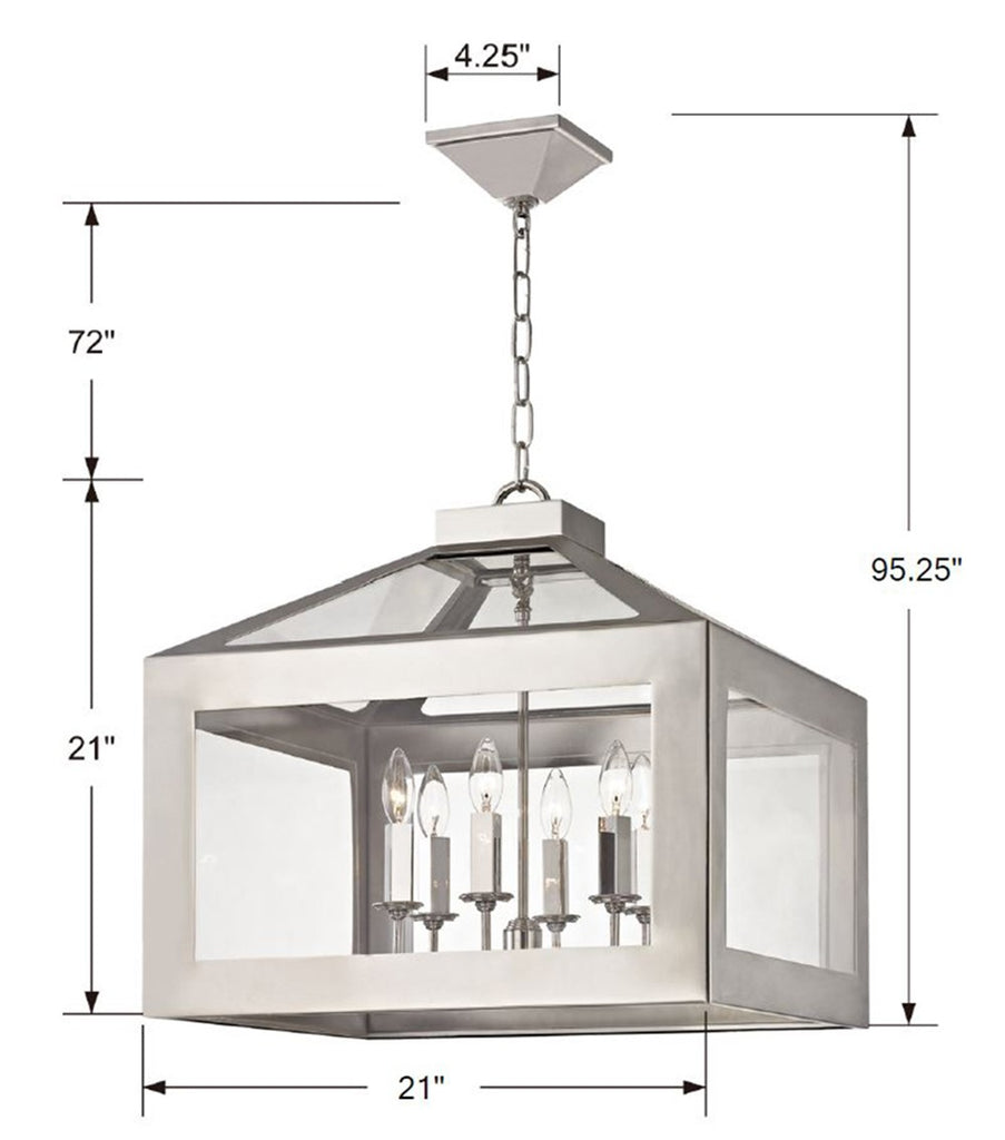 Brian Patrick Flynn Hurley 6 Light Lantern Chandelier