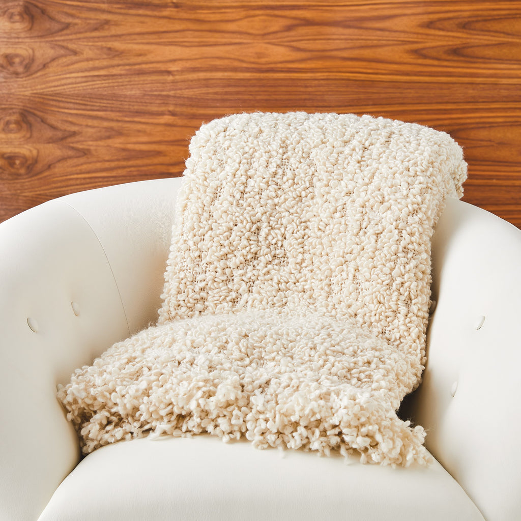 Textured Boucle Throw : Textured Boucle Throw (Natural)