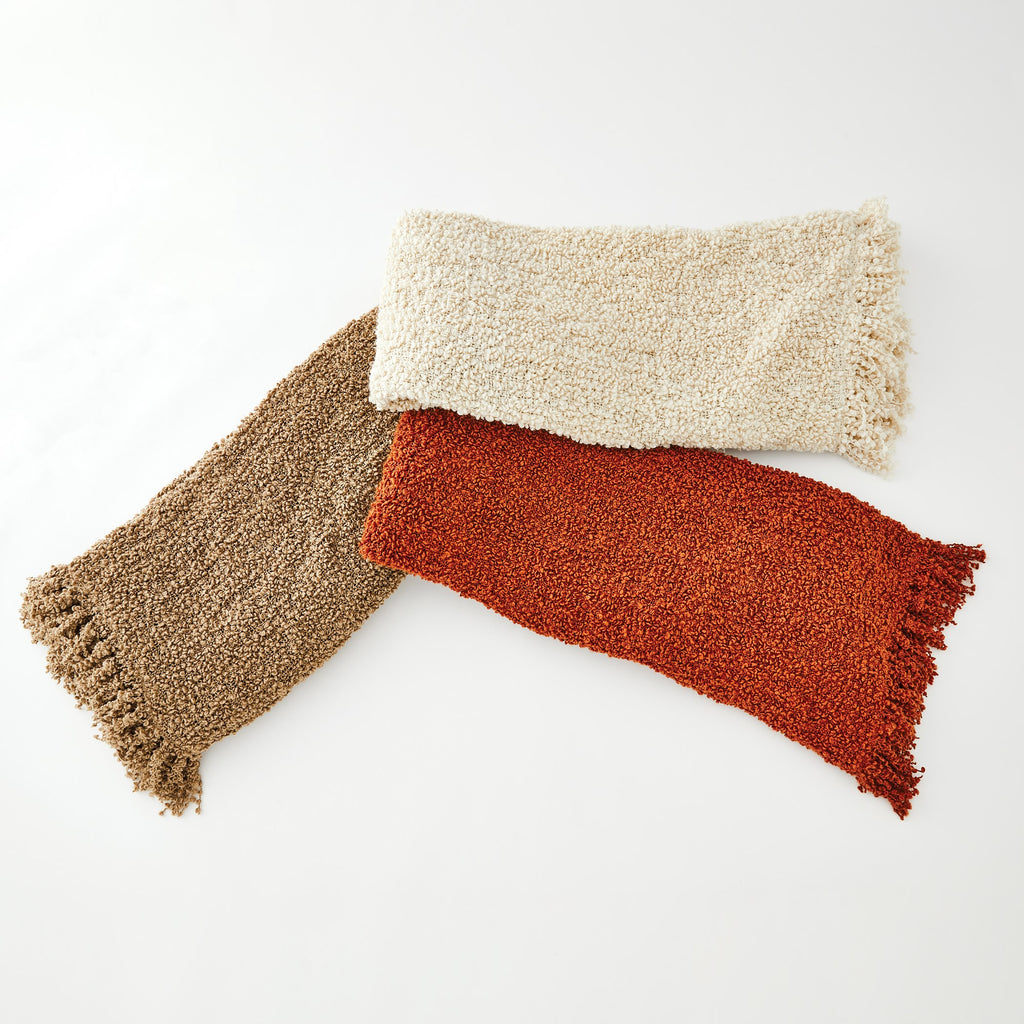 Textured Boucle Throw : Textured Boucle Throw (Rust)