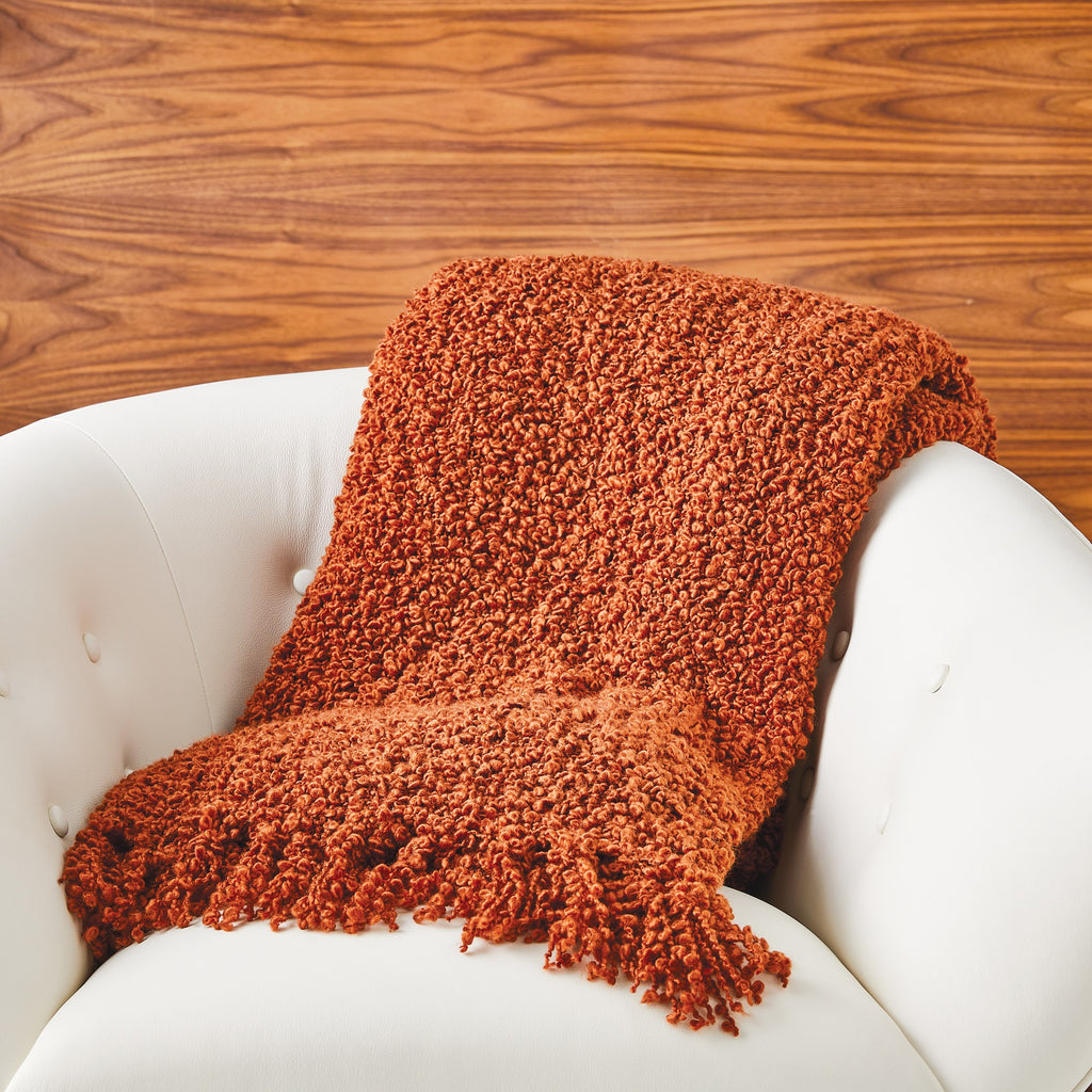 Textured Boucle Throw : Textured Boucle Throw (Rust)