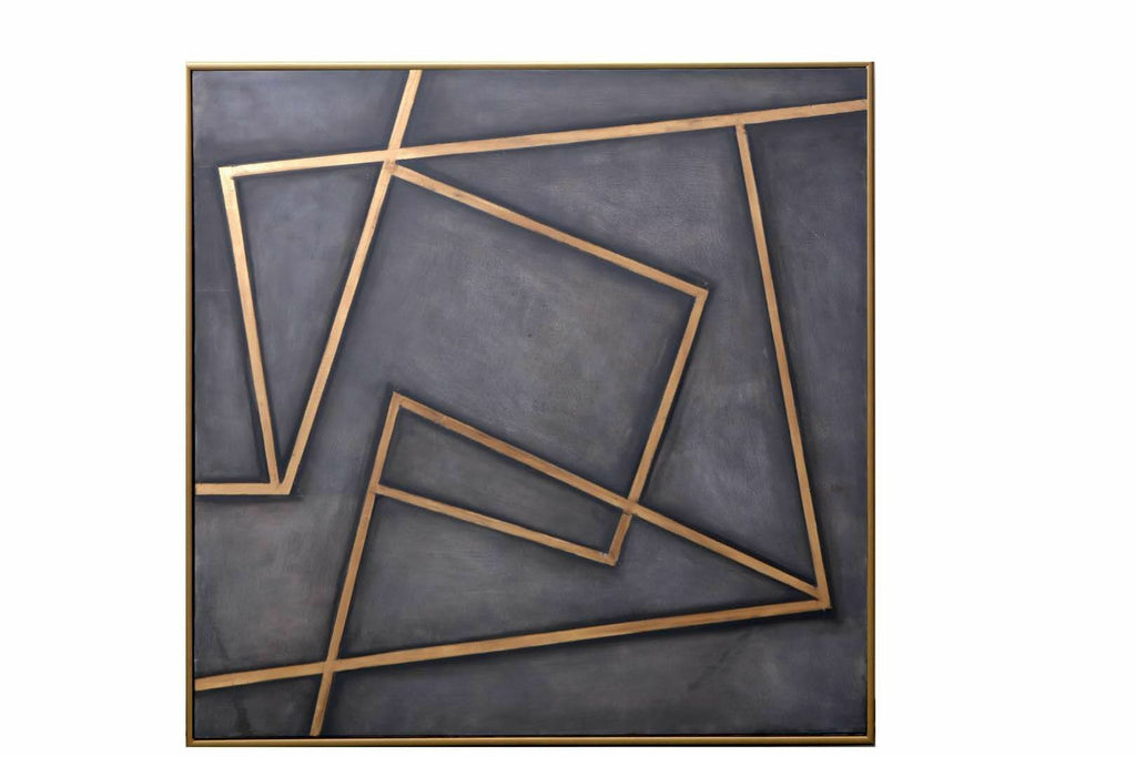 In A Maze : 60" X 60" - Gold Floater Frame