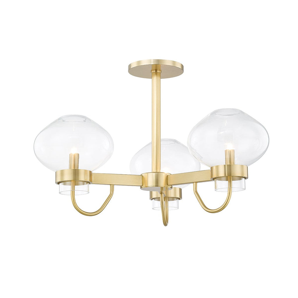 Korey Semi Flush - Aged Brass