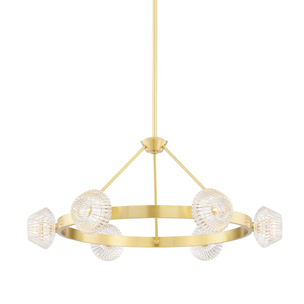 Barclay 6 Light Chandelier - Aged Brass