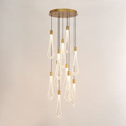 Round Layered Raindrop Chandelier