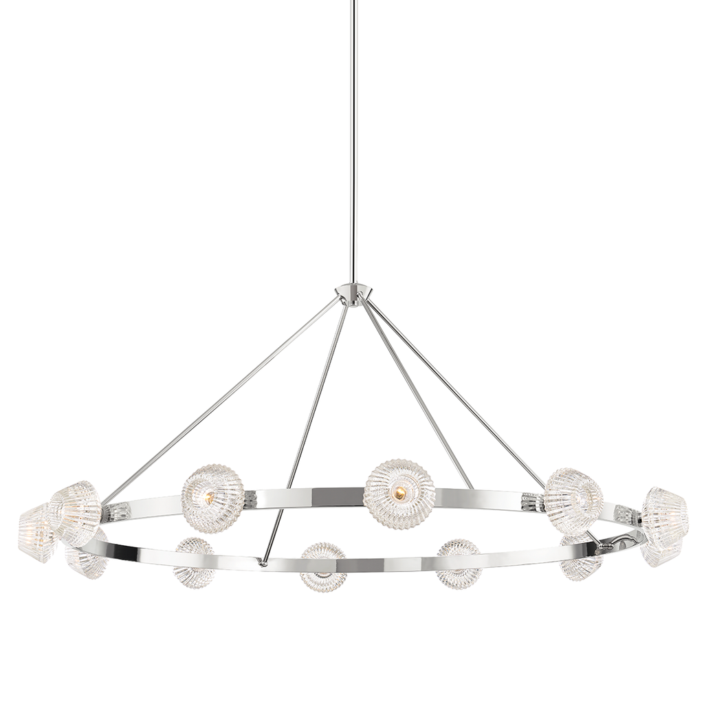 Barclay 12 Ligh Chandelier - Polished Nickel