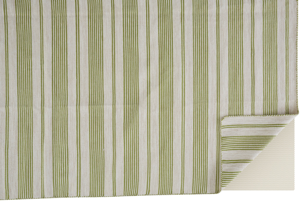 Duprine Transitional Stripes Green Ivory Area Rug (2' x 3')