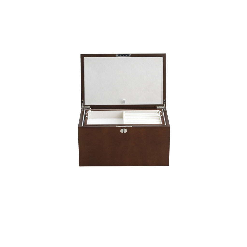 Haley Light Walnut/Cream Suede Jewelry Box