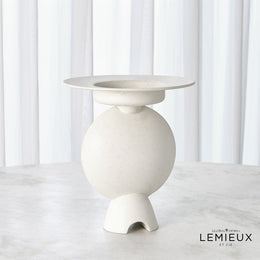 Camille Geometric Vase, White