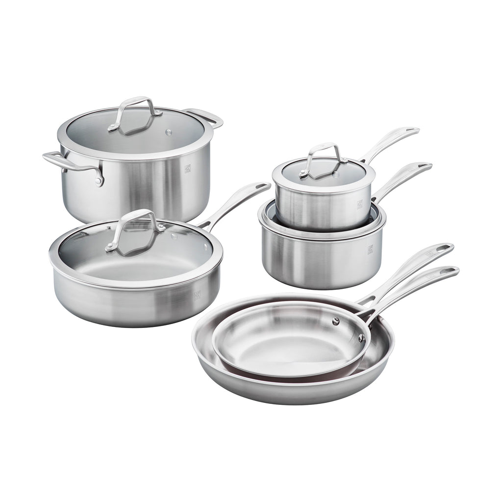 10-Piece Stainless Steel Cookware Set, Spirit 3-Ply