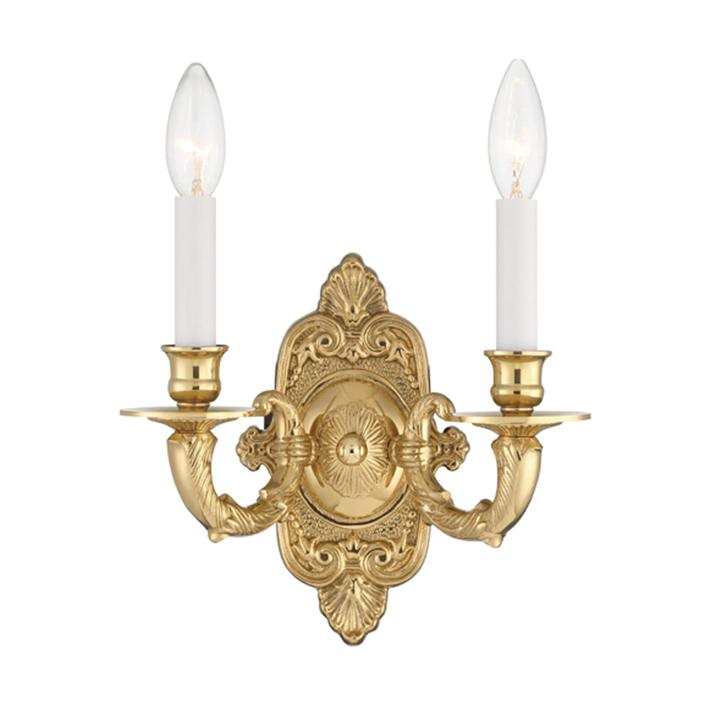 Cast Brass Wall Mount 2 Light Sconce