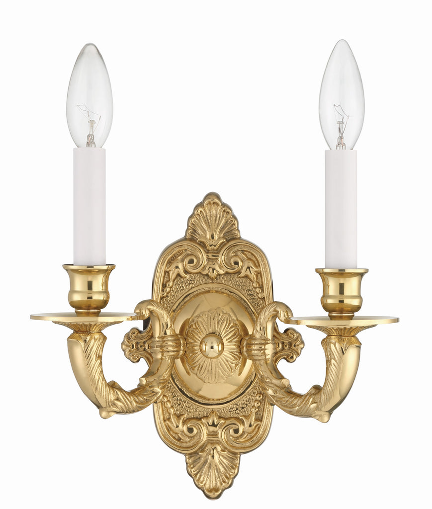 Cast Brass Wall Mount 2 Light Sconce