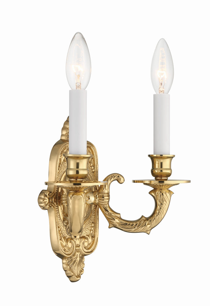 Cast Brass Wall Mount 2 Light Sconce