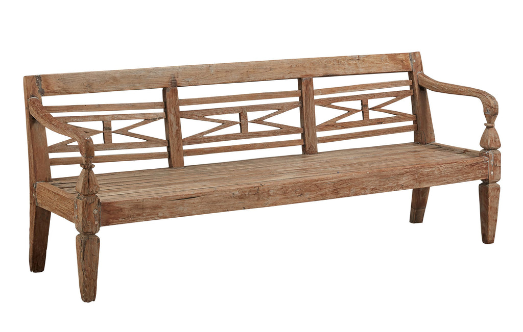 Antique Plantation Grown Teak Bench