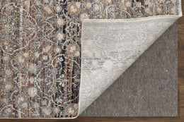 Caprio Transitional Damask Gray Ivory Tan Area Rug (2' x 3'4")