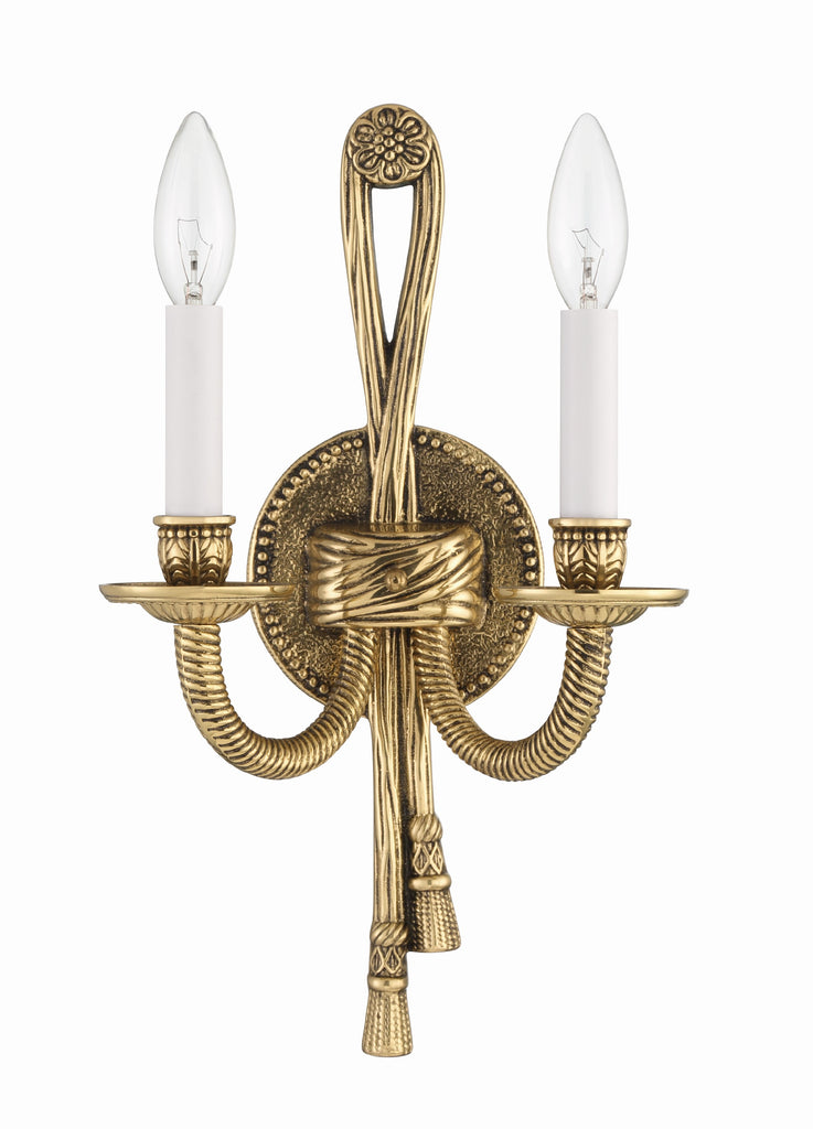 Cast Brass Wall Mount 2 Light Sconce