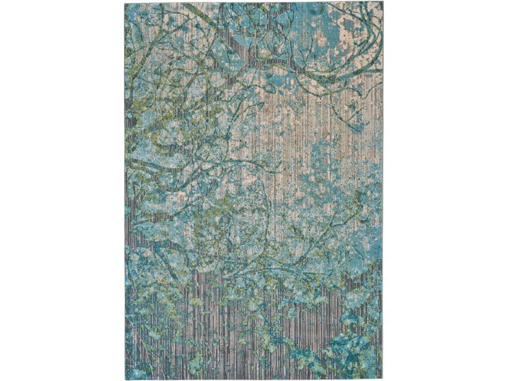 Keats Transitional Abstract Blue Green Gray Area Rug