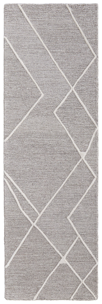 Euclid Transitional Abstract Taupe Ivory Gray Area Rug (2'6" x 8')