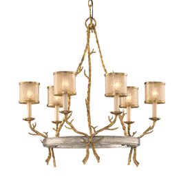 Parc Royale Chandelier 31" - Gold And Silver Leaf