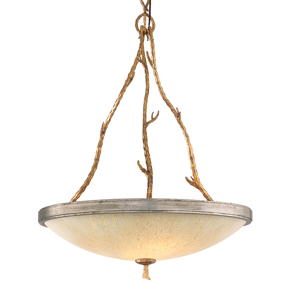 Parc Royale Pendant 33" - Gold And Silver Leaf