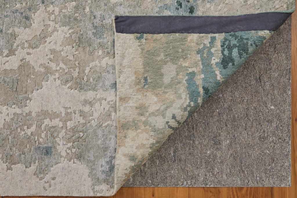 Gemma Modern Abstract Tan Green Area Rug (11'6" x 15')