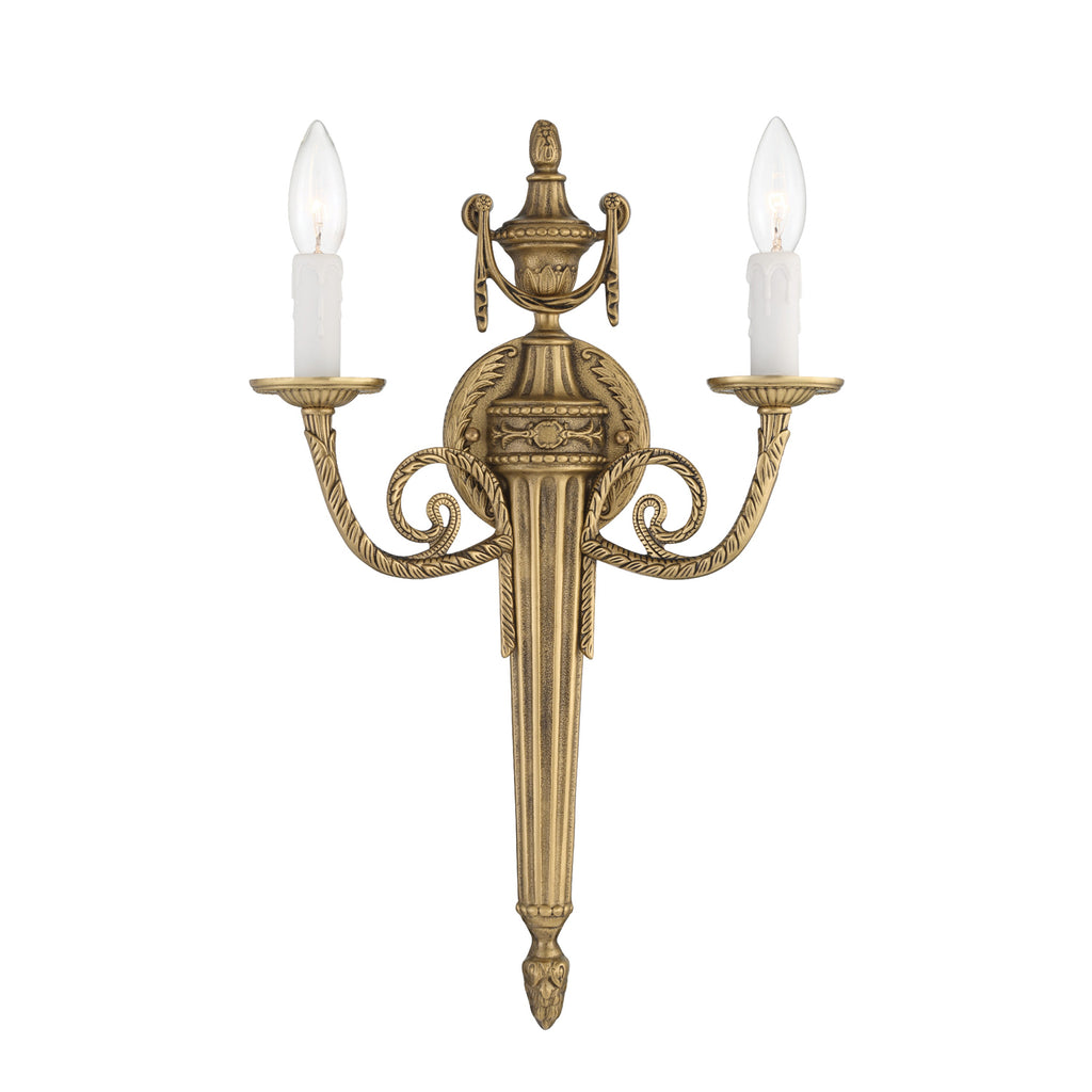 Cast Brass Wall Mount 2 Light Sconce