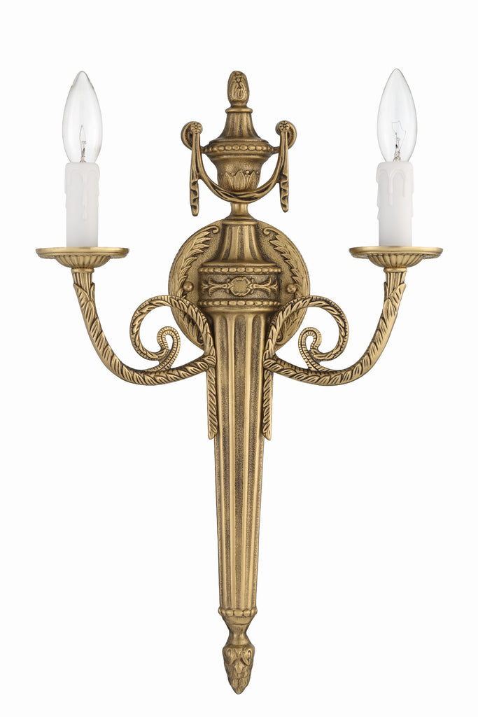 Cast Brass Wall Mount 2 Light Sconce