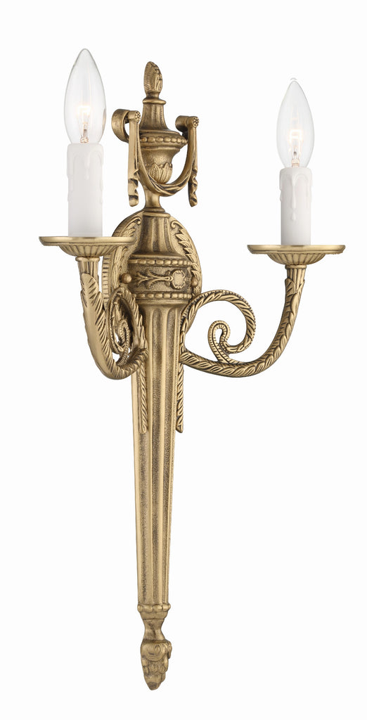 Cast Brass Wall Mount 2 Light Sconce