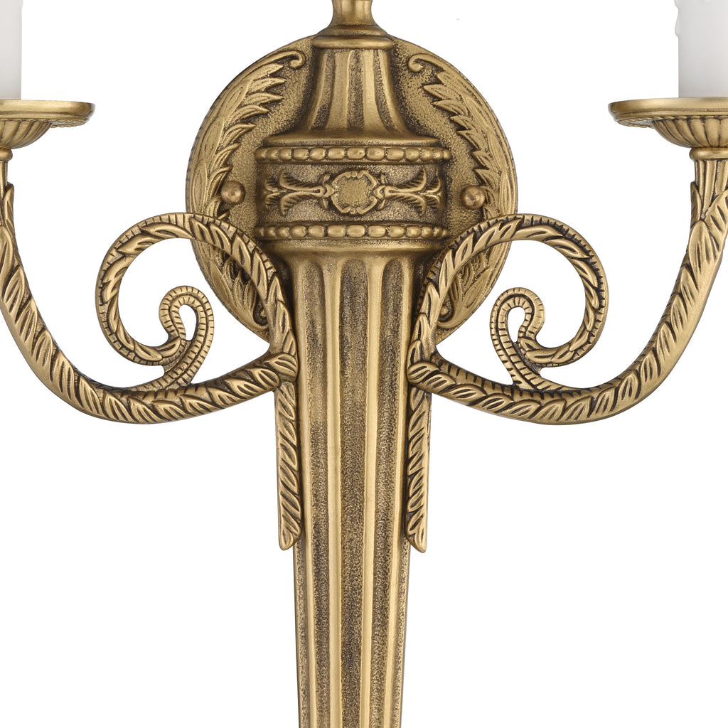 Cast Brass Wall Mount 2 Light Sconce