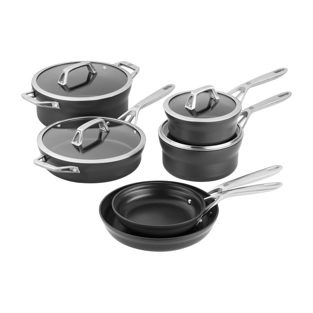 10-Piece Aluminum Hard Anodized Nonstick Cookware Set