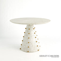 Spheres Center Table - White Burl, 40 Dia