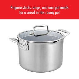 8-Quart Stainless Steel Ceramic Nonstick Stock Pot