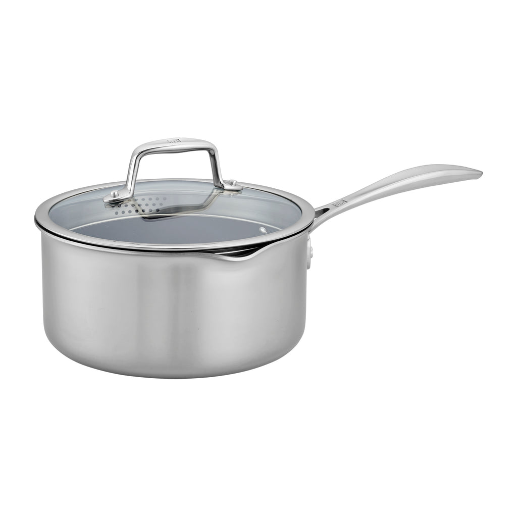 3-Quart Stainless Steel Ceramic Nonstick Saucepan