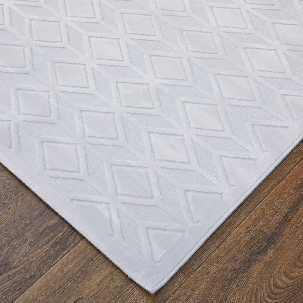 Saphir Mira Modern Geometric White Area Rug (9'8" x 12'7" / Pattern 1)