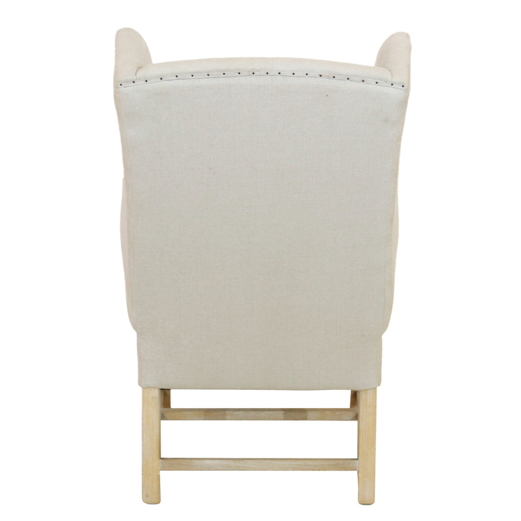 Grand Linen Wingback Chair