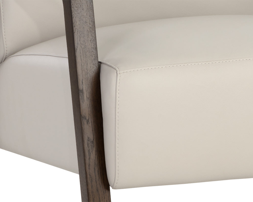 Neymar Lounge Chair - Linea Light Grey Leather