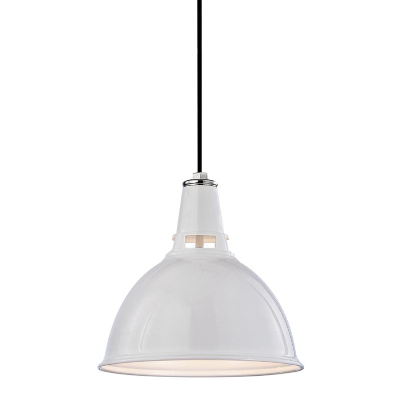 Lydney Pendant 13" - White Polished Nickel