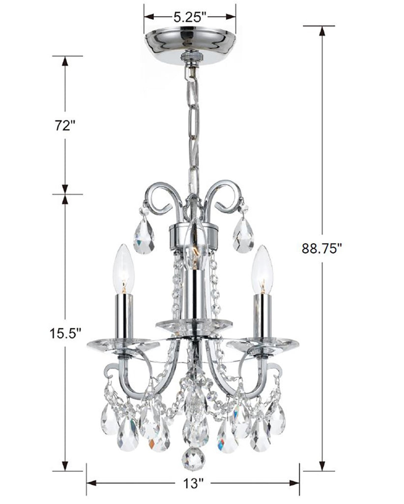 Othello 3 Light Mini Chandelier