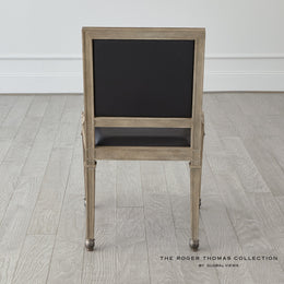 Seine Side Dining Chair : Seine Side Dining Chair (Grey with Black Leather)