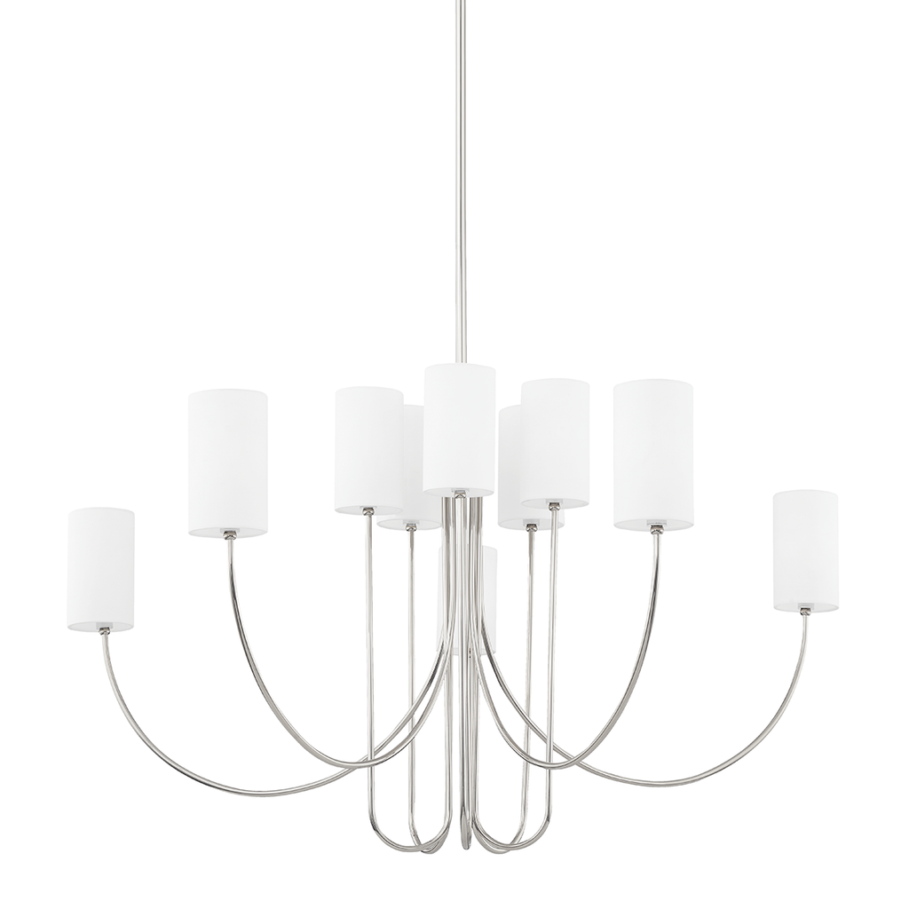 Harlem 10 Ligh Chandelier - Polished Nickel