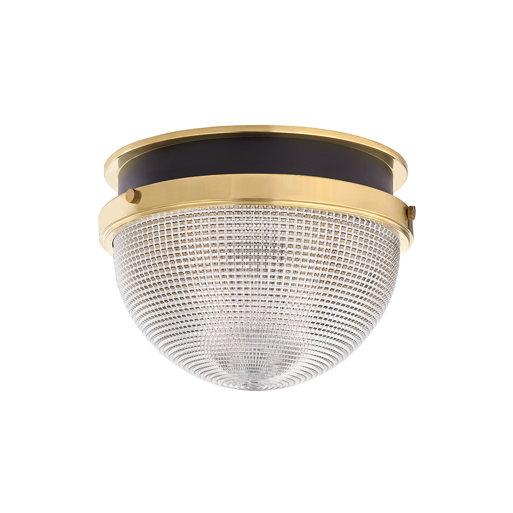 Lucien Flush Mount 10" - Aged Brass/Dusk Black