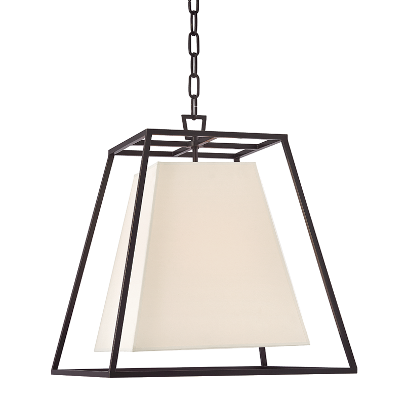 Kyle Pendant White Shade  - Old Bronze