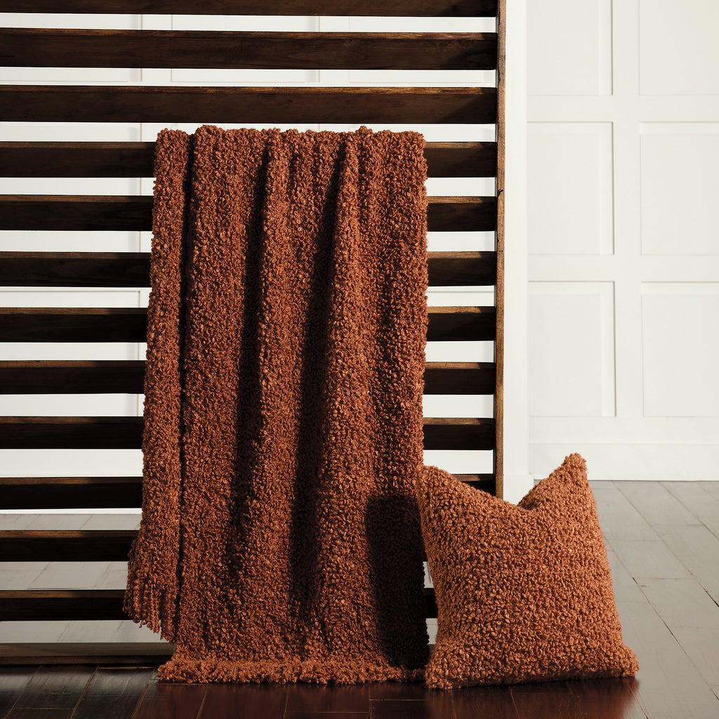 Textured Boucle Throw : Textured Boucle Throw (Rust)