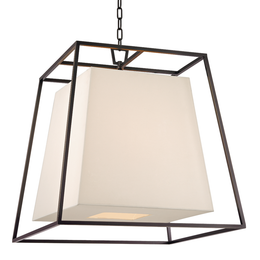 Kyle Chandelier White Shade  - Old Bronze