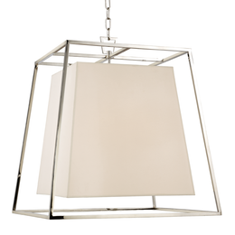 Kyle Chandelier White Shade  - Polished Nickel