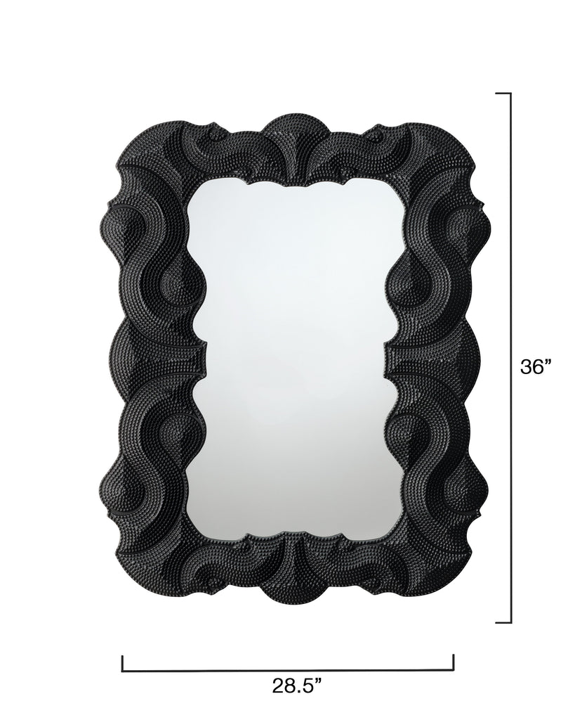 Baroque Resin Wall Mirror, Black