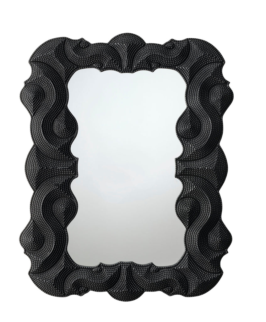 Baroque Resin Wall Mirror, Black